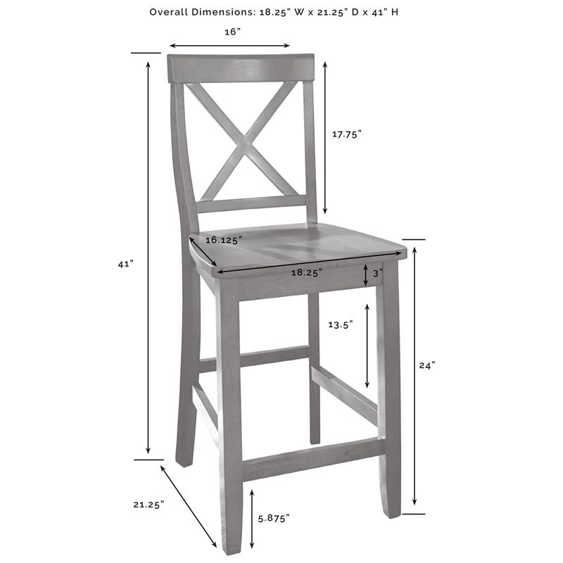 Crosley Furniture Julia 3-piece Transitional Wood Kitchen Island Set in White