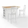 Crosley Furniture Julia 3-piece Transitional Wood Kitchen Island Set in White
