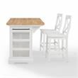 Crosley Furniture Julia 3-piece Transitional Wood Kitchen Island Set in White