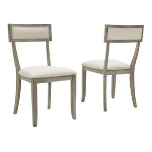 Crosley Furniture Alessia 18.88&quot2-piece Wood Dining Chair Set in Rustic Gray