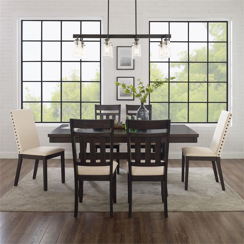 Crosley Furniture Hayden 7-piece Farmhouse Wood Dining Set in Slate/Cream