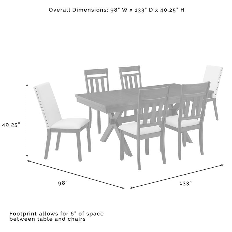 Crosley Furniture Hayden 7-piece Farmhouse Wood Dining Set in Slate/Cream