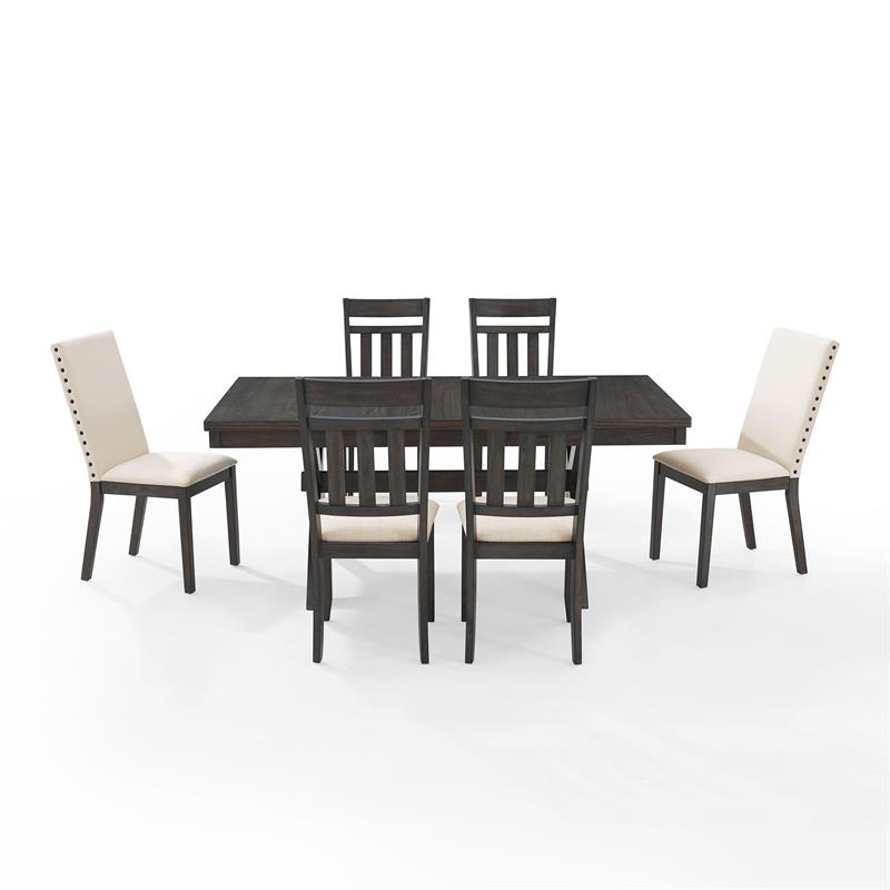Crosley Furniture Hayden 7-piece Farmhouse Wood Dining Set in Slate/Cream