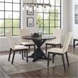 Crosley Furniture Hayden 5-piece Round Farmhouse Wood Dining Set in Slate/Cream