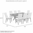 Crosley Furniture Hayden 9-piece Farmhouse Wood Dining Set in Slate/Cream