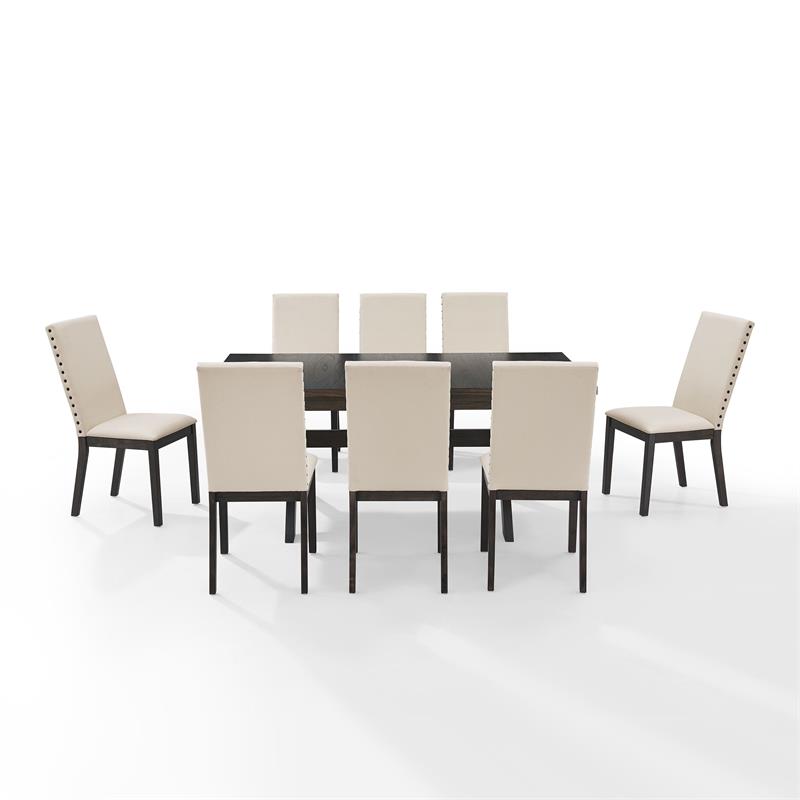 Crosley Furniture Hayden 9-piece Farmhouse Wood Dining Set in Slate/Cream
