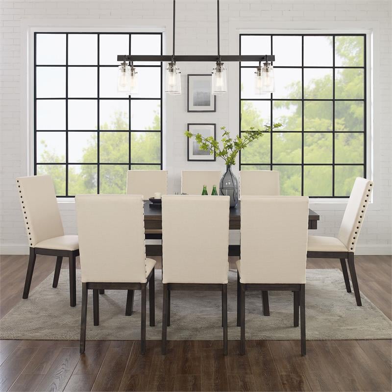 Crosley Furniture Hayden 9-piece Farmhouse Wood Dining Set in Slate/Cream