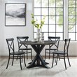 Crosley Furniture Hayden 5-piece Round Metal Dining Set in Matte Black