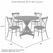 Crosley Furniture Hayden 5-piece Round Metal Dining Set in Matte Black