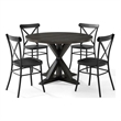 Crosley Furniture Hayden 5-piece Round Metal Dining Set in Matte Black