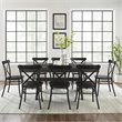 Crosley Furniture Hayden 9-piece Farmhouse Wood Dining Set in Matte Black