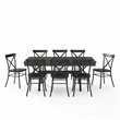 Crosley Furniture Hayden 9-piece Farmhouse Wood Dining Set in Matte Black