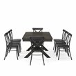 Crosley Furniture Hayden 9-piece Farmhouse Wood Dining Set in Matte Black