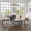 Crosley Furniture Hayden 7-piece Adjustable Wood Dining Set in Slate/Cream