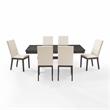 Crosley Furniture Hayden 7-piece Adjustable Wood Dining Set in Slate/Cream