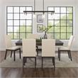 Crosley Furniture Hayden 7-piece Adjustable Wood Dining Set in Slate/Cream
