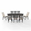 Crosley Furniture Hayden 9-piece Adjustable Wood Dining Set in Slate/Cream