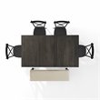 Crosley Furniture Hayden 6-piece Farmhouse Wood Dining Set in Matte Black/Slate