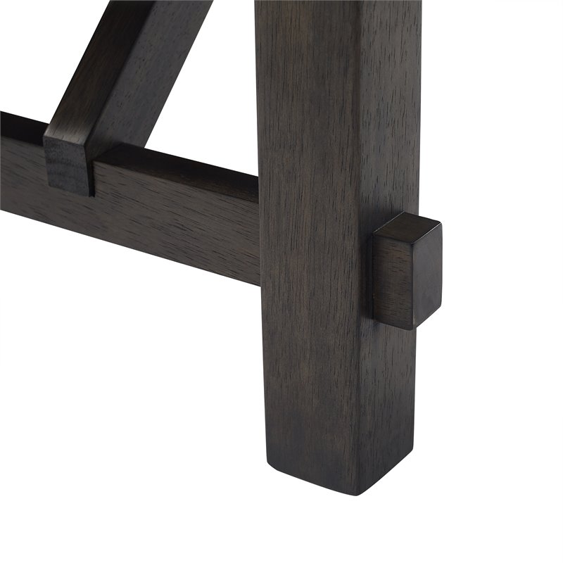 Crosley Furniture Hayden 6-piece Farmhouse Wood Dining Set in Matte Black/Slate