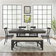 Crosley Furniture Hayden 6-piece Farmhouse Wood Dining Set in Matte Black/Slate