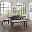 Crosley Furniture Hayden 6-piece Farmhouse Wood Dining Set in Slate/Cream