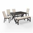 Crosley Furniture Hayden 6-piece Farmhouse Wood Dining Set in Slate/Cream