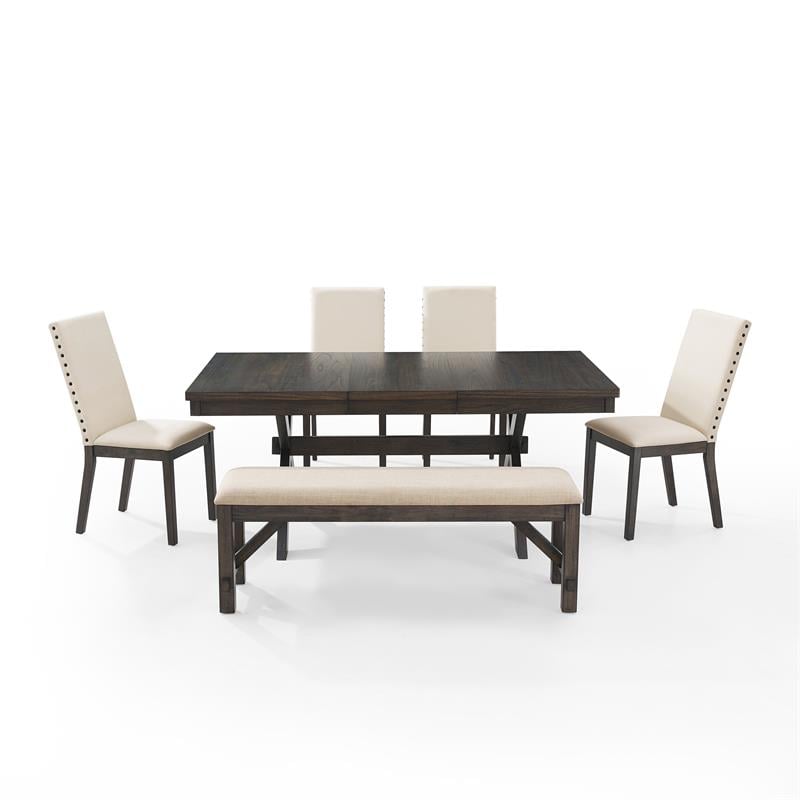 Crosley Furniture Hayden 6-piece Farmhouse Wood Dining Set in Slate/Cream