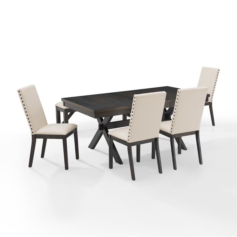 Crosley Furniture Hayden 6-piece Farmhouse Wood Dining Set in Slate/Cream