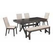 Crosley Furniture Hayden 6-piece Farmhouse Wood Dining Set in Slate/Cream