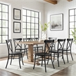 Crosley Furniture Joanna 9-piece Wood Dining Set in Matte Black/Rustic Brown