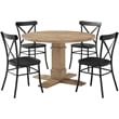 Crosley Furniture Joanna 5-piece Round Wood Dining Set in Matte Black/Brown