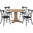 Crosley Furniture Joanna 5-piece Round Wood Dining Set in Matte Black/Brown