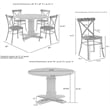 Crosley Furniture Joanna 5-piece Round Wood Dining Set in Matte Black/Brown
