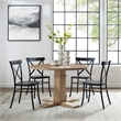 Crosley Furniture Joanna 5-piece Round Wood Dining Set in Matte Black/Brown
