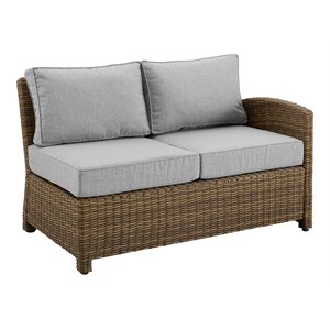 Crosley Furniture Bradenton Fabric Right Side Sectional Loveseat in Gray