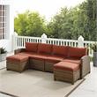 Crosley Furniture Bradenton 4-piece Fabric Outdoor Sectional Set in Sangria Red