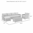 Crosley Furniture Bradenton 5-piece Fabric Outdoor Sectional Set in Sangria Red