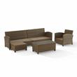 Crosley Furniture Bradenton 5-piece Fabric Outdoor Sectional Set in Gray