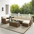 Crosley Furniture Bradenton 5-piece Fabric Outdoor Sectional Set in Sand/Brown