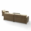 Crosley Furniture Bradenton 5-piece Fabric Outdoor Sectional Set in Sand/Brown