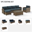 Crosley Furniture Bradenton 5-Piece Fabric Outdoor Sectional Set in Navy