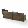 Crosley Furniture Bradenton 5-Piece Fabric Outdoor Sectional Set in Navy