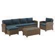 Crosley Furniture Bradenton 5-Piece Fabric Outdoor Sectional Set in Navy