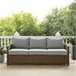 Crosley Furniture Bradenton Fabric & Wicker / Rattan Outdoor Sofa in Gray/Brown
