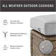 Crosley Furniture Bradenton Fabric & Wicker / Rattan Outdoor Sofa in Gray/Brown
