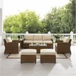 Crosley Furniture Bradenton 7-piece Fabric Outdoor Sofa Set in Sand/Brown