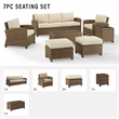 Crosley Furniture Bradenton 7-piece Fabric Outdoor Sofa Set in Sand/Brown