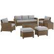 Crosley Furniture Bradenton 7-piece Fabric Outdoor Sofa Set in Gray/Brown