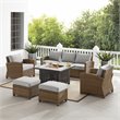 Crosley Furniture Bradenton 6-piece Fabric Outdoor Sofa Set in Gray/Brown