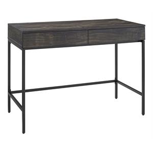 crosley furniture jacobsen adjustable modern wood desk in brown ash/matte black